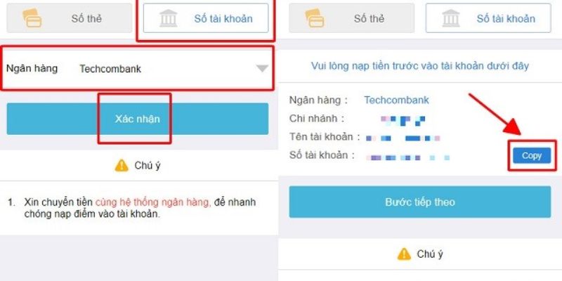 Nạp tiền 2 3 bước nạp tiền Kubet bằng TKNH an toàn